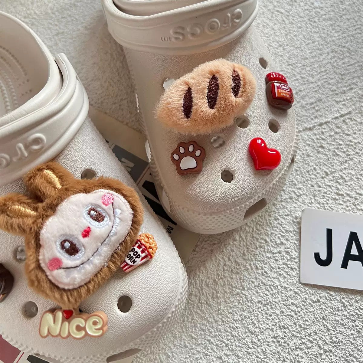 Labubu Plush & Resin Shoe Charms – Cozy Clog Jibbitz Set